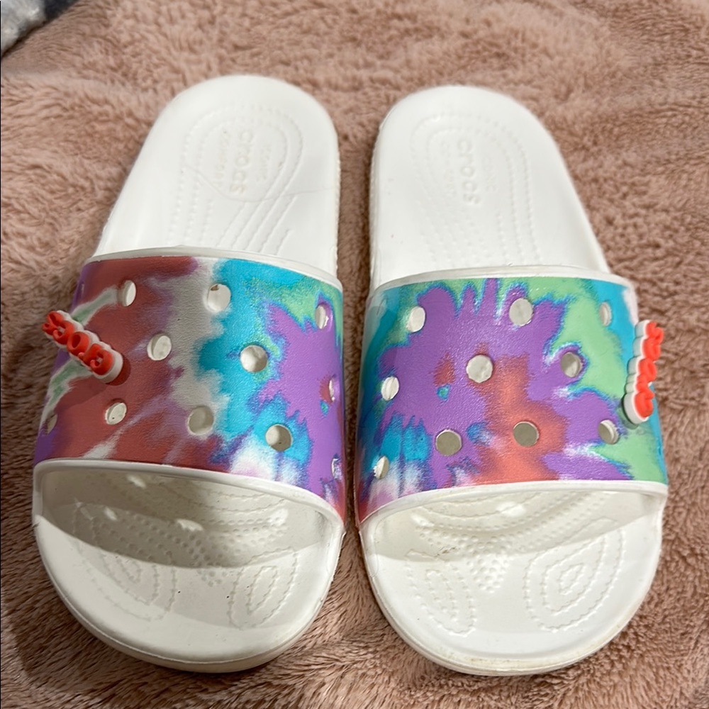 CROCS Purple and Blue Artistic Sandals